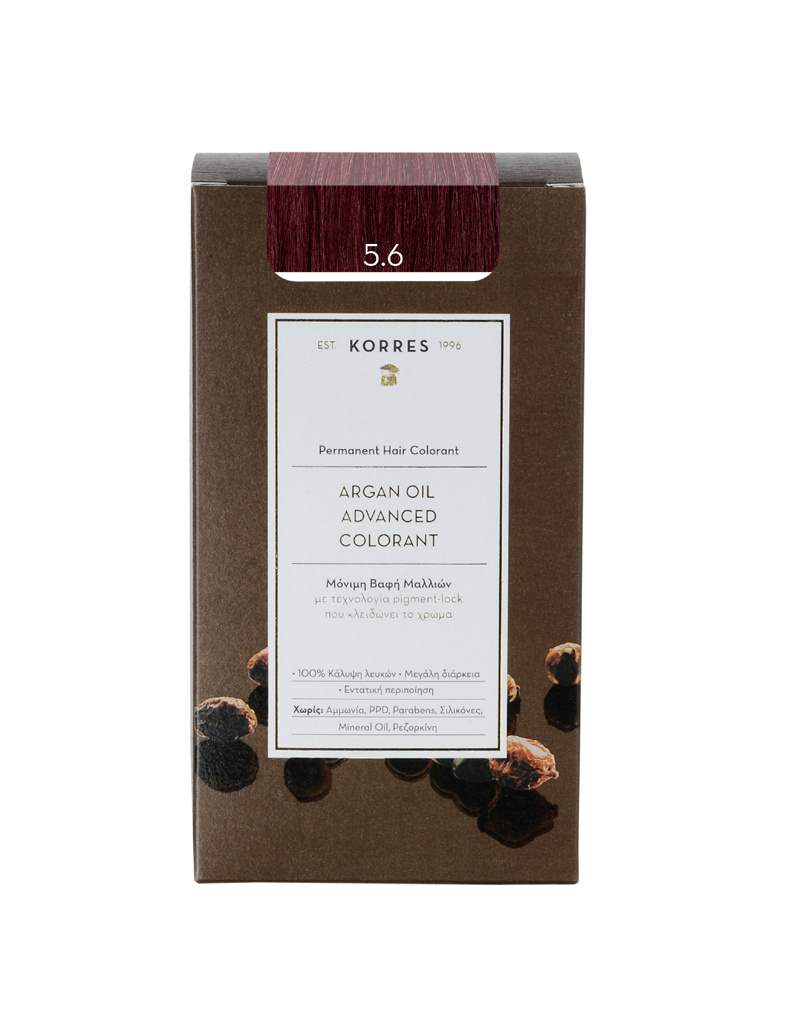 Korres Argan Oil Advanced Colorant 5.6 Καστανό Ανοιχτό Κόκκινο 50ml