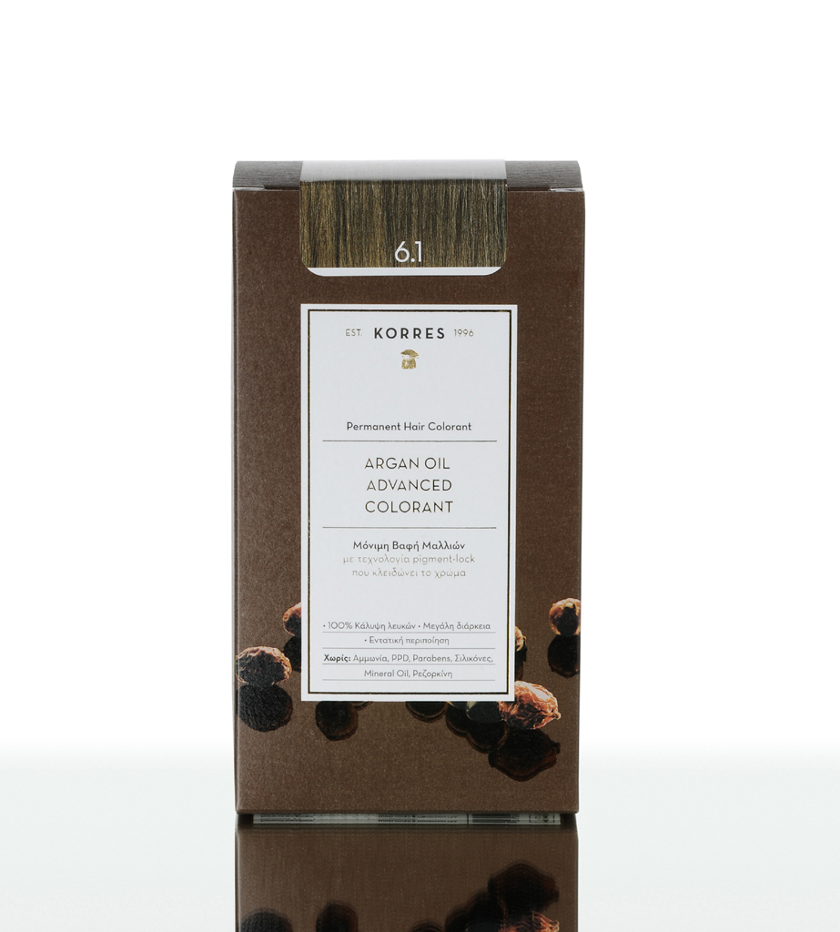 Korres Argan Oil Advanced Colorant 6.1 Ξανθό Σκούρο Σαντρέ 50ml