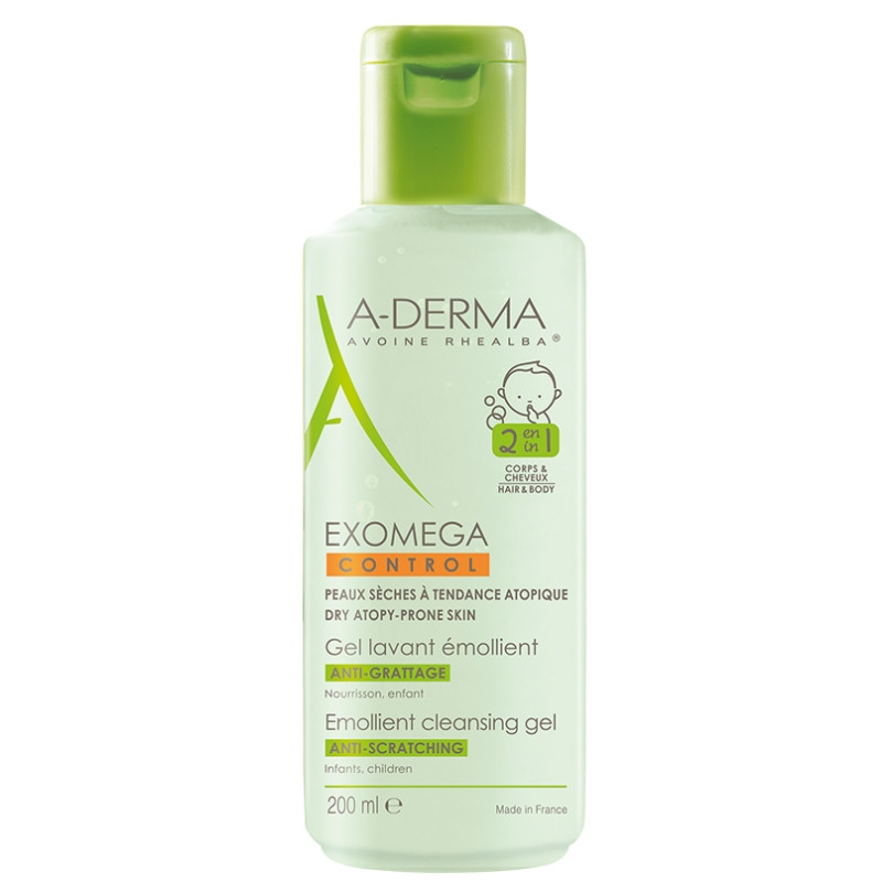 Aderma Exomega control gel 2 σε1 Μαλλιά και Σώμα 200ml
