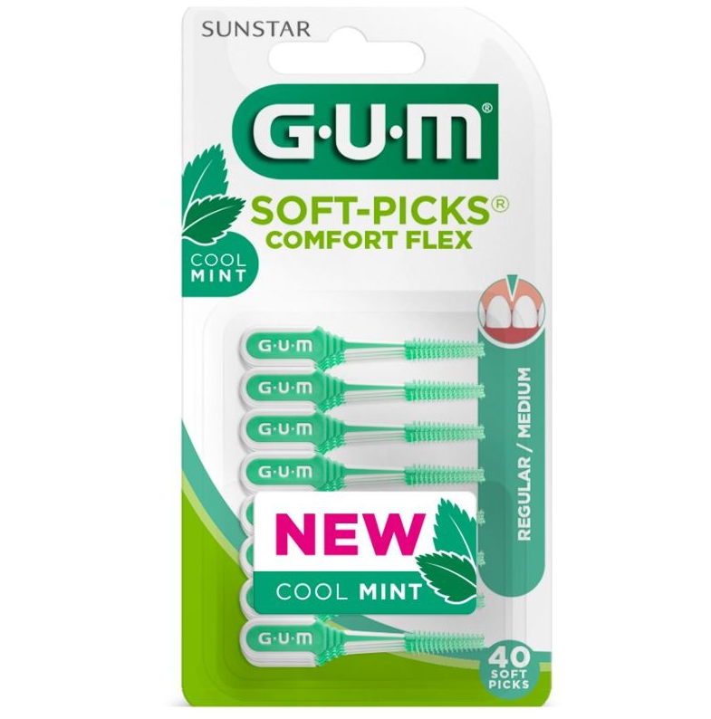 Gum Soft Picks Comfort Flex Cool Mint Medium 40τμχ 670