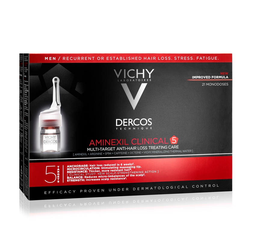 Vichy Dercos Aminexil Clinical 5 Θεραπεία Τριχόπτωσης για Άνδρες 21X6ML