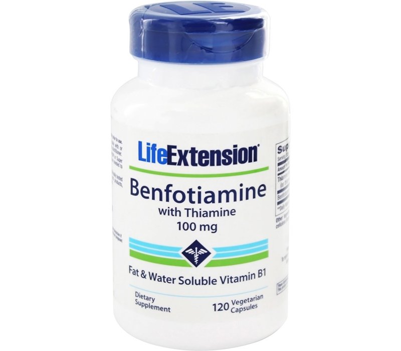 Life Extension Benfotiamine with Thiamine 100mg 120 vegeterian capsules